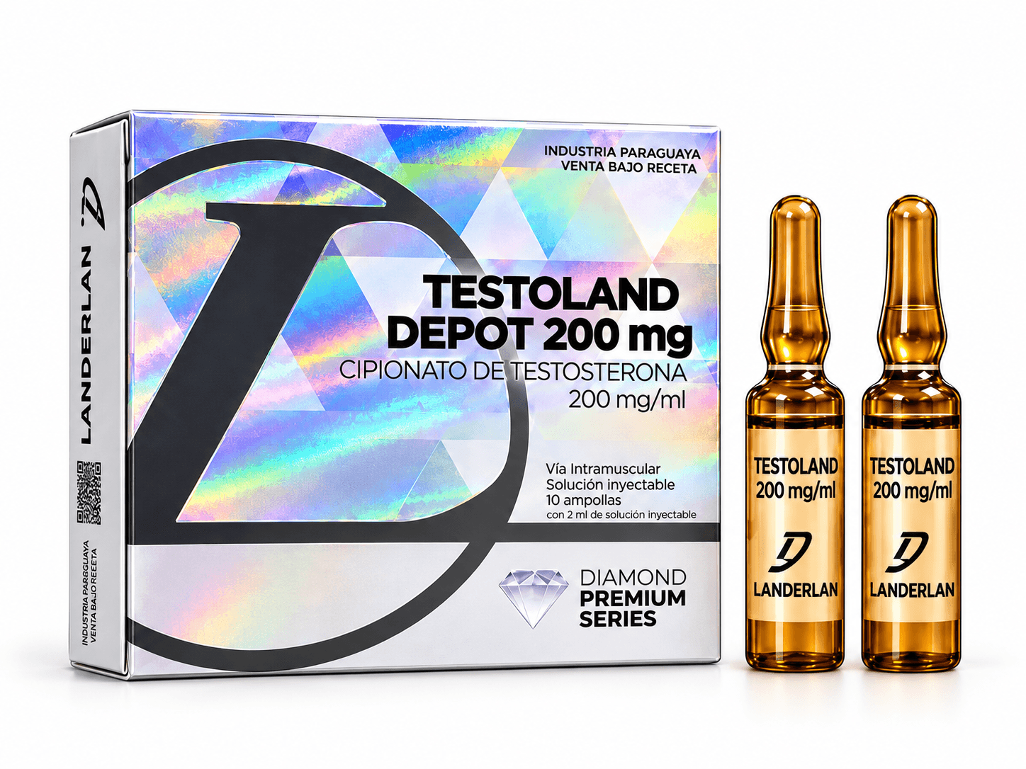 Testoland Depot 200 mg — Cipionato de Testosterona — 10 ampolas
